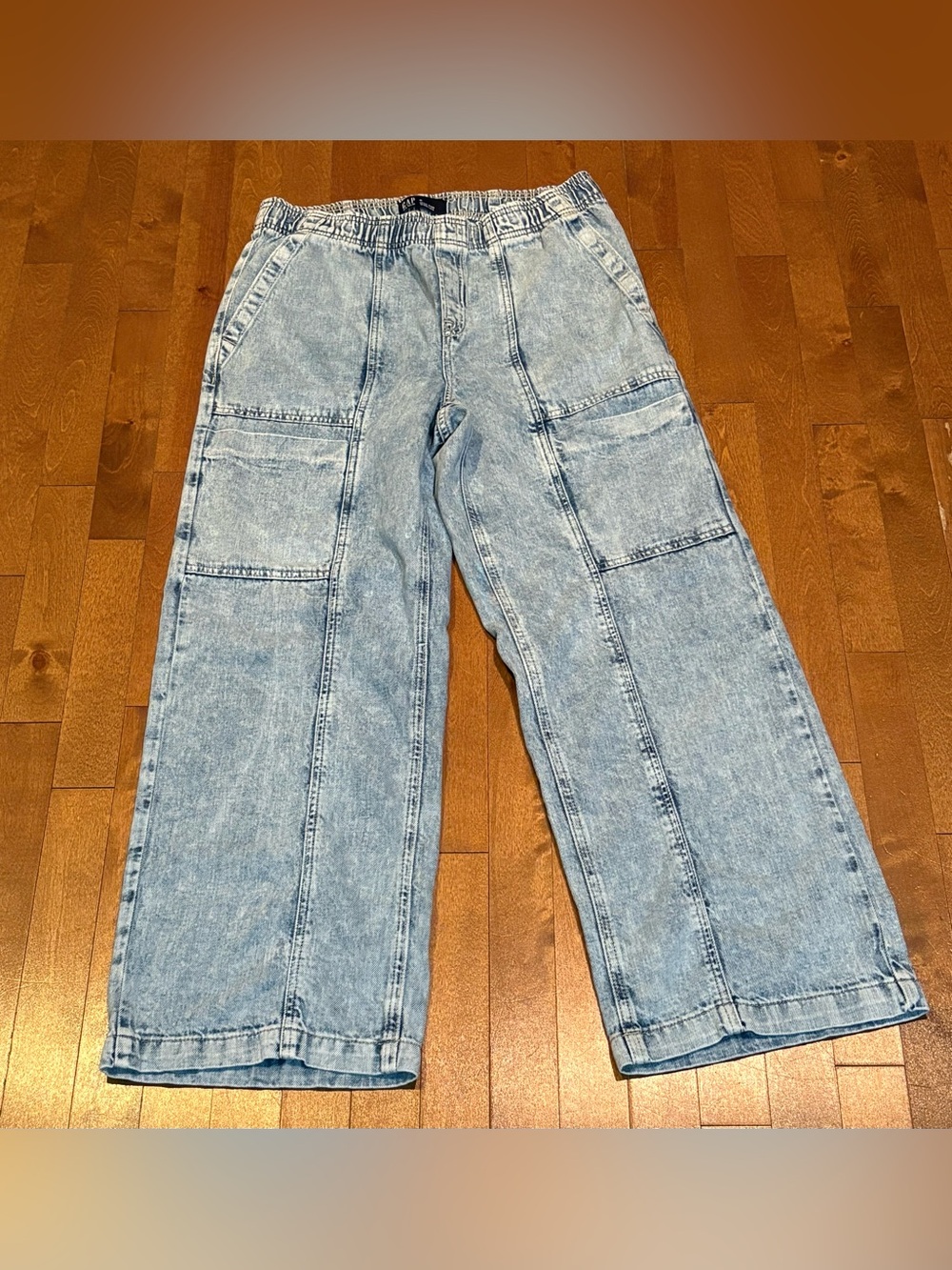 GAP Acid Wash Wide Leg High-Waisted Utility Pants Size Medium 100% Cotton